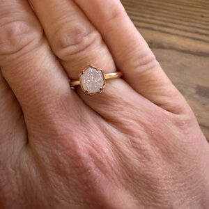 Kendra Scott Gold Ring with Sparkling Cream Stone